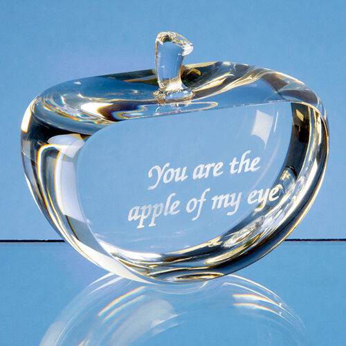 Optical Crystal Clear Flat Apple 7.5cm