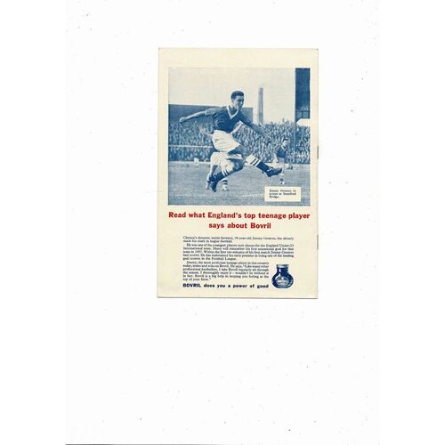 1959 England v Italy Football Programme