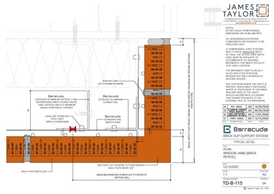 System Drawings | jamesandtaylor limited | Terracotta Tile Facade | Facing Brick System | Facade Metal
