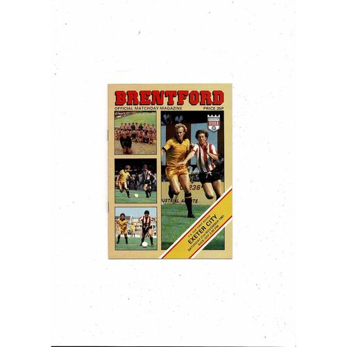 1981/82 Brentford v Exeter City FA Cup Football Programme
