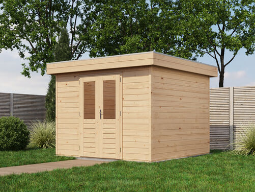 3.0mtr x 3.0mtr 28mm walled Flat Roof Cabin
