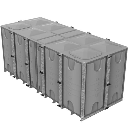 PW.5X2X2.IFB.DIV.AG(2+2) - 20000 LITRE DIVIDED SECTIONAL WATER TANK, INTERNALLY FLANGED BASE (IFB)