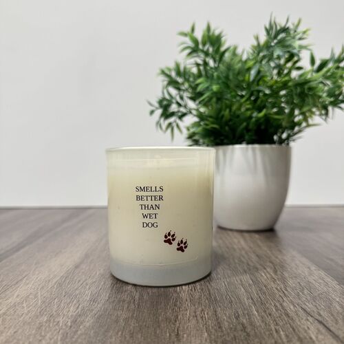 Smells better than wet dog candle