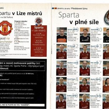 FC Sparta Prague v Manchester United Champions League Football Newspaper 2004/05