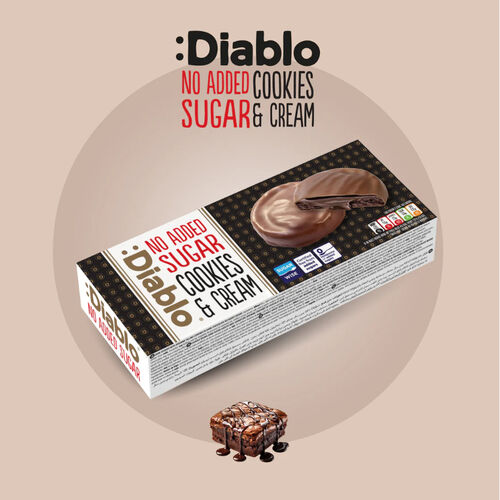 Diablo Diabetic No Added Sugar Cookies & Cream - Dark 128g