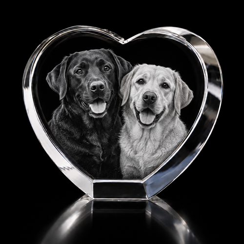 MEGA 3D Crystal Heart Photo Gift – 155 × 140 × 60 mm