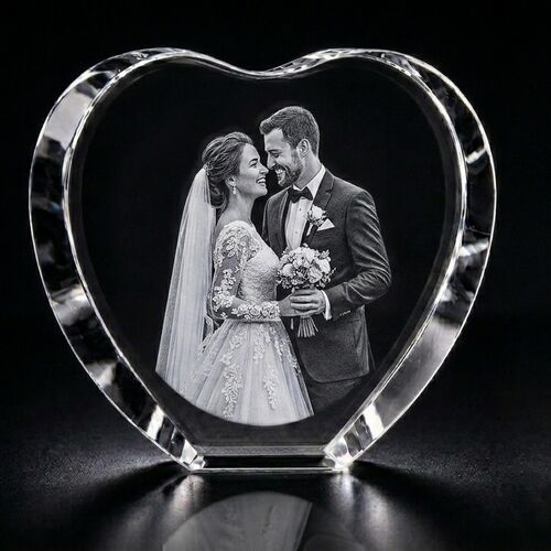 3D XXXL Crystal Heart Photo Gift 115×130×50mm