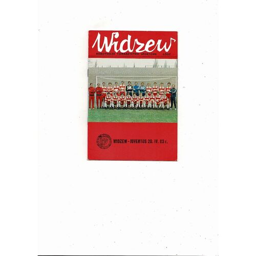 1982/83 Widzew v Juventus European Cup Semi Final Football Programme