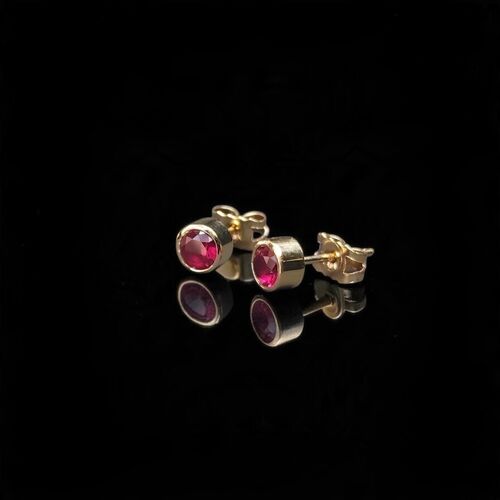 0.50ct rubover ruby stud earrings