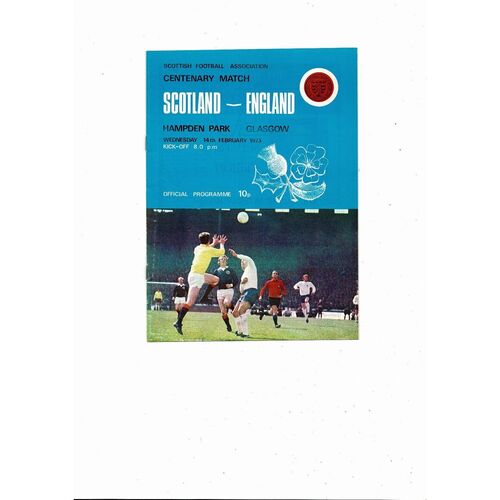 1973 Scotland v England Centenary Match Football Programme