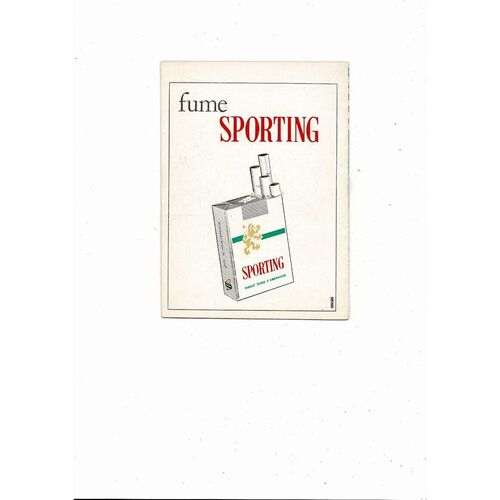 Sporting Lisbon v Vitoria FC Primeira Liga Football Programme 1967/68