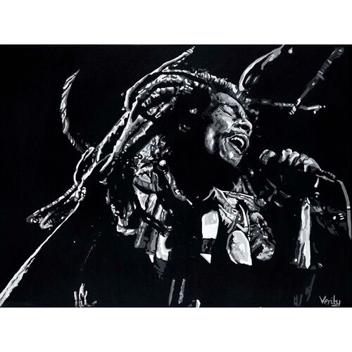 Original Bob Marley Painting by Sue Verity