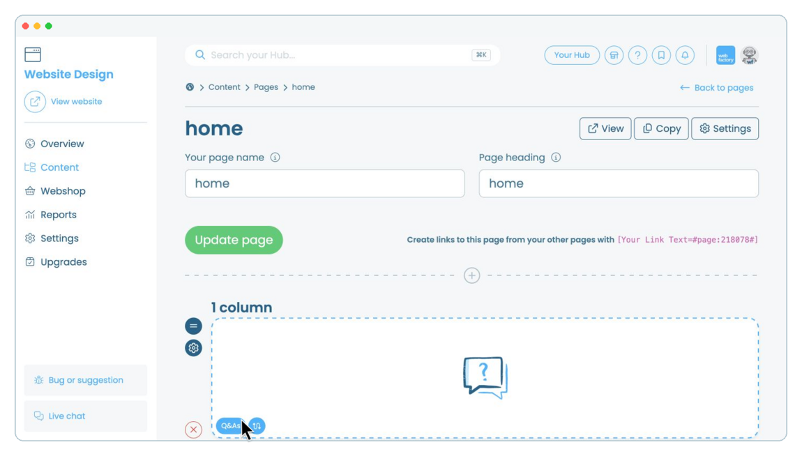 How to add Q&amp;amp;As to a website page | Webfactory Support | Webfactory