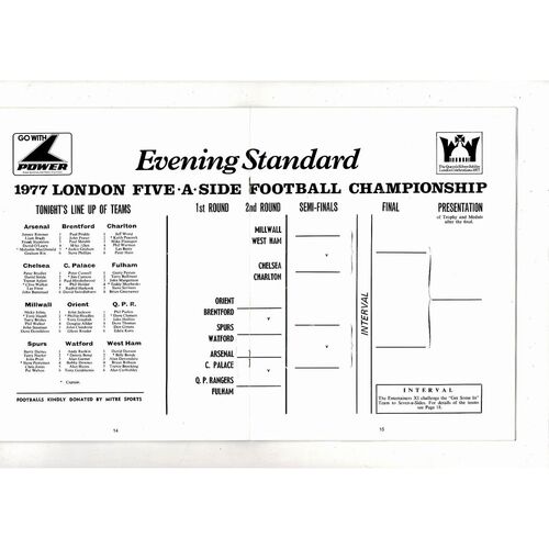 1977 London Five a side Football Programme