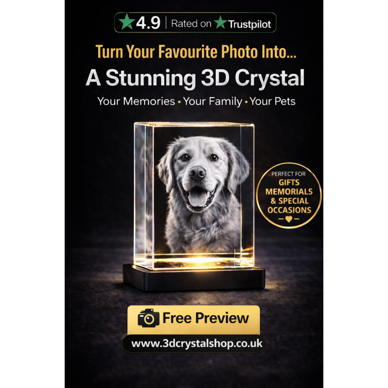 Personalised 3D Crystal Photo Gifts UK | 3DCrystalShop
