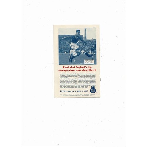 1959 England v Germany Schools International Football Programme