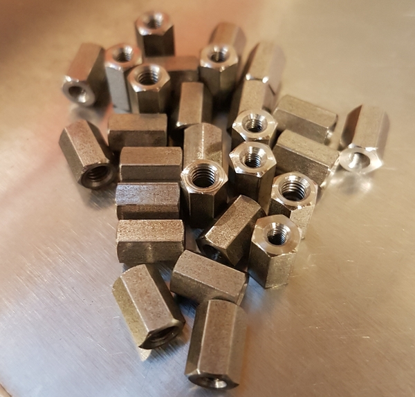M4 to M3 reducing hexagon coupler nut | Trojan Special Fasteners Ltd | Specialist Nuts Fasteners | Nuts Bolts Washers | Precision Polygon Turning | Fastener Manufacturer