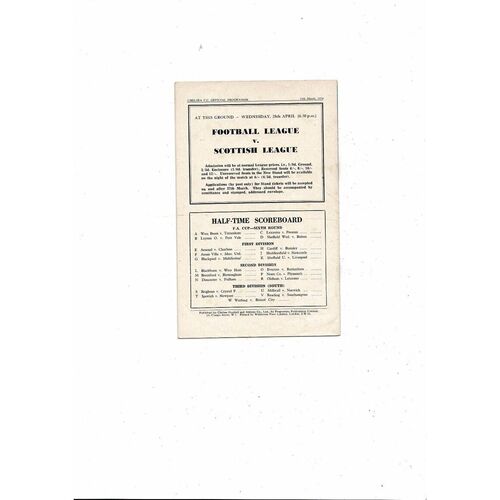 Chelsea v Racing Club Friendly Football Programme 1953/54