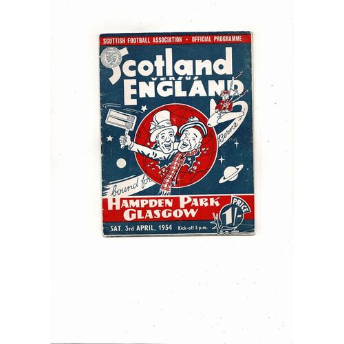 1954 Scotland v England Football Programme