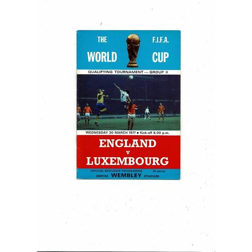 1977 England v Luxembourg Football Programme