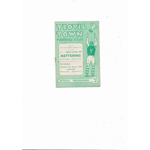 1954/55 Yeovil Town v Kettering Southern League Football Programme