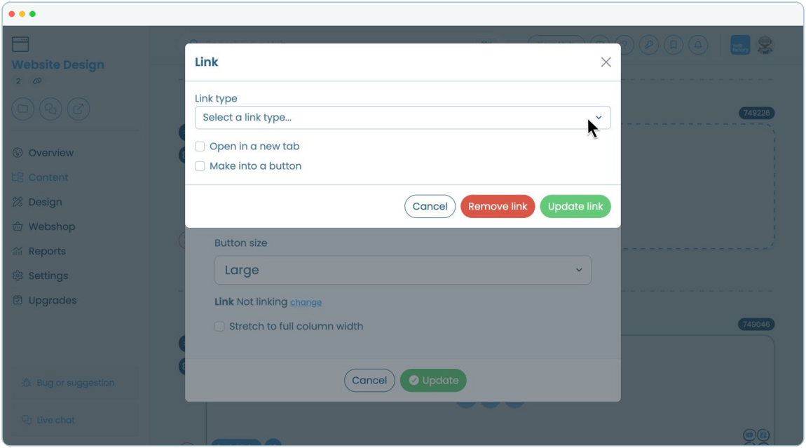 How to create and manage call-to-action button | Webfactory Support | Webfactory