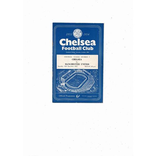 1953/54 Chelsea v Manchester United Football Programme