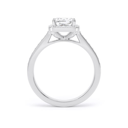 Princess cut halo with channel borders