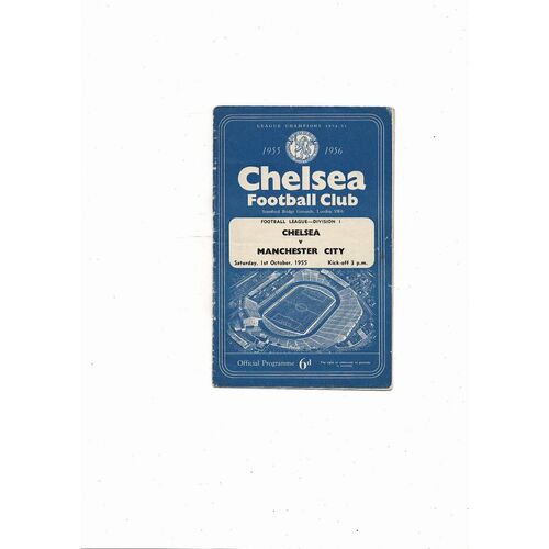 1955/56 Chelsea v Manchester City Football Programme