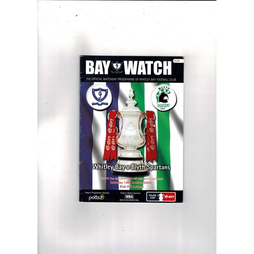 Whitley Bay v Blyth Spartans FA Cup Football Programme 2006/07