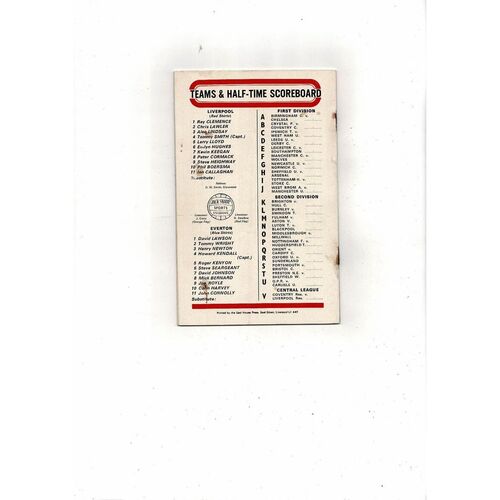 1972/73 Liverpool v Everton Football Programme + League Review