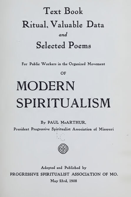 1908 | Selected Poems, for Public Workers in Spiritualism