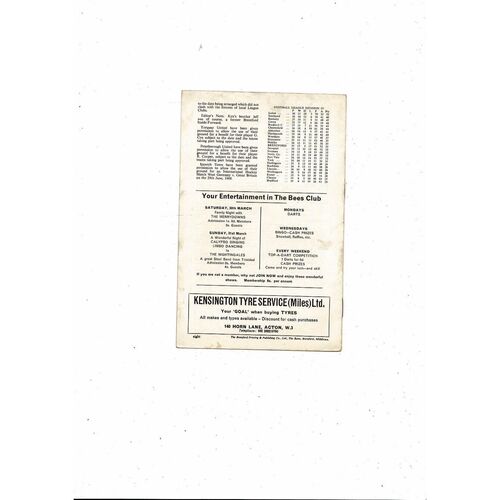 1967/68 Brentford v Chesterfield Football Programme