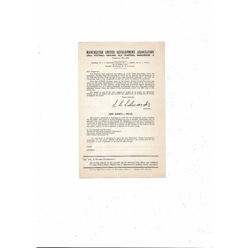 Manchester United v Leeds United Central League Football Programme 1961/62