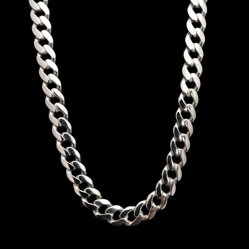 8mm silver cuban curb chain