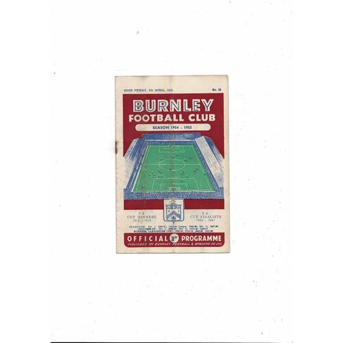 1954/55 Burnley v Blackpool Football Programme