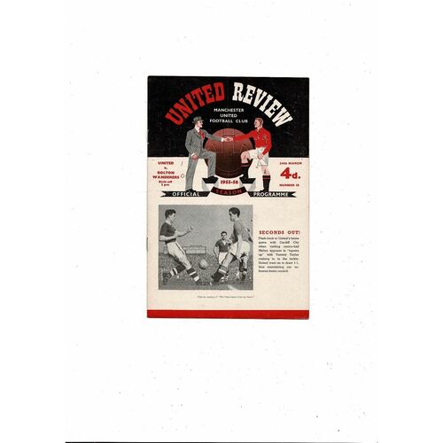 1955/56 Manchester United v Bolton Wanderers Football Programme