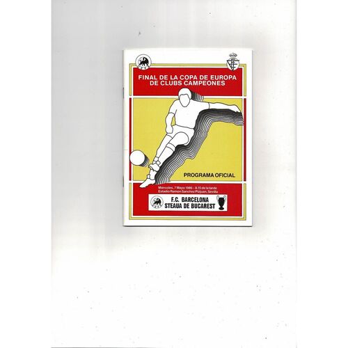 1986 Barcelona v Steaua Bucharest European Cup Final Football Programme