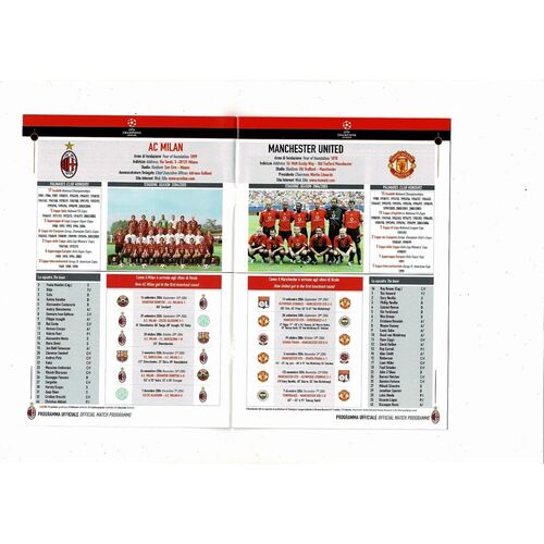 AC Milan v Manchester United Champions League Football Programme 2004/05