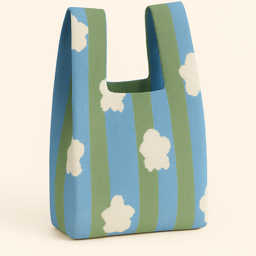 Cloud Stripe Knit Bag