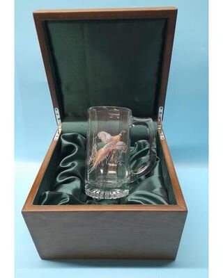 American Stein glass with Pheasant image