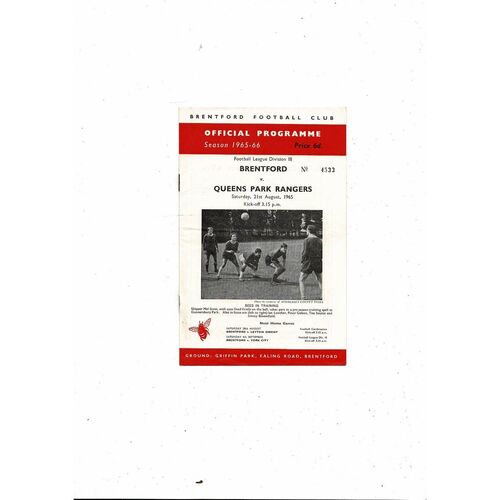 1965/66 Brentford v Queens Park Rangers Football Programme