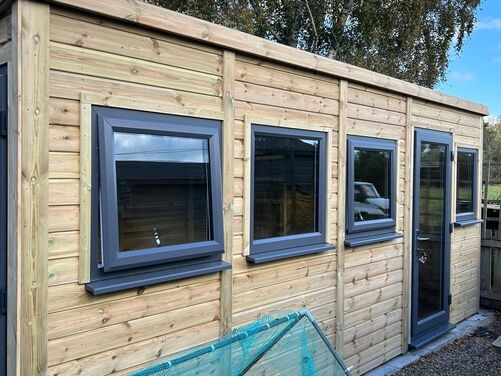 #PVC067 17x7 Pent Summer House Work Shop