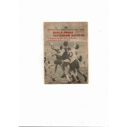 Dukla Prague v Tottenham Hotspur European Cup 1961/62