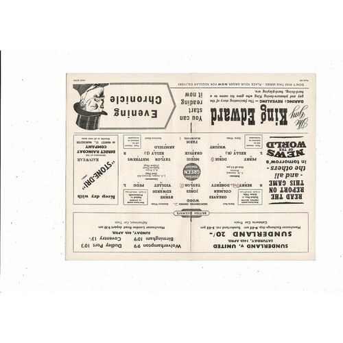 1955/56 Manchester United v Blackpool Football Programme