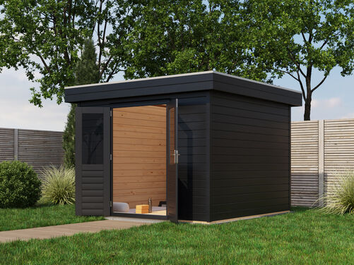 3.6mtr x 3.0mtr 44mm walled Flat Roof Cabin