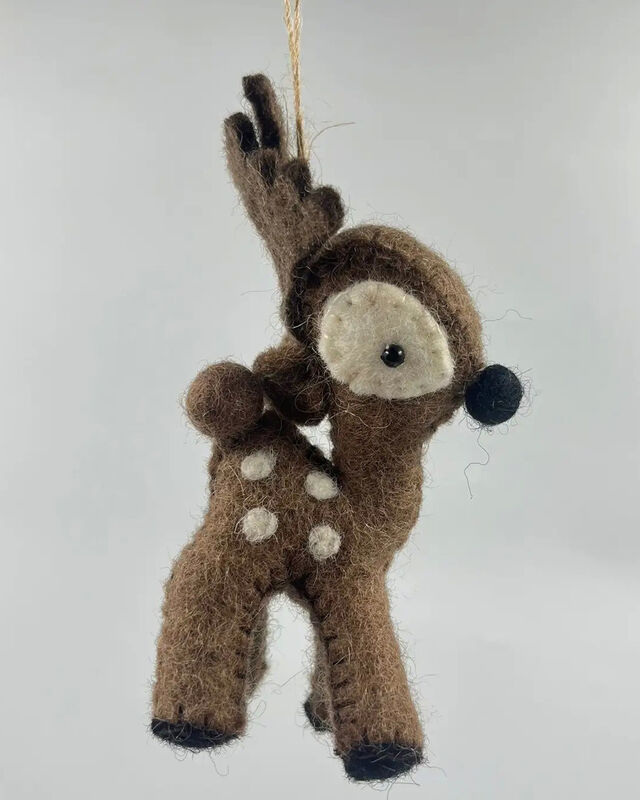 Handmade Felt Christmas Brown Baby Deer Ornament/Decoration