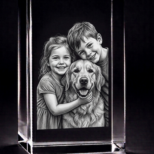 Arran 3D Crystal Block – 150 × 80 × 80 mm (Large 3D Crystal Photo Gift UK)