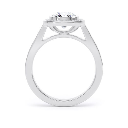 Round brilliant halo with channel borders