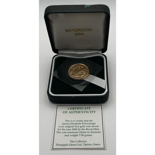 Mint sealed 2004 full gold sovereign